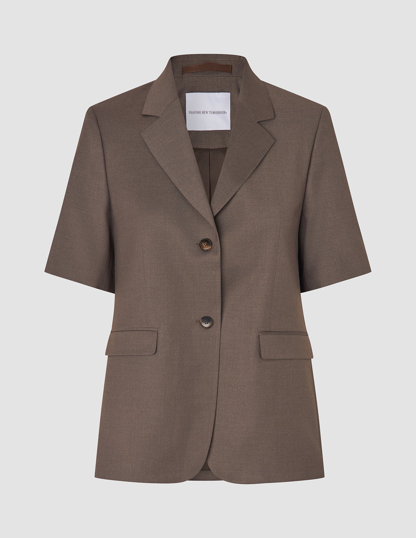 Women Skye Short Sleeved Blazer Dark Chestnut Melange